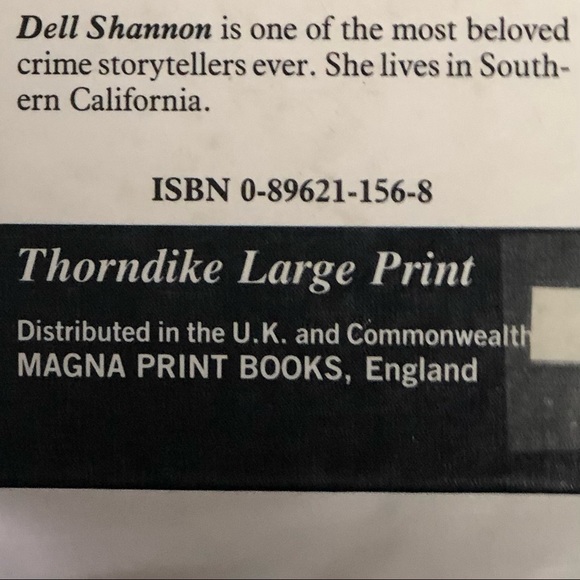 Dell Shannon “Murder by the Tale” hardback large print mystery book - Picture 4 of 4